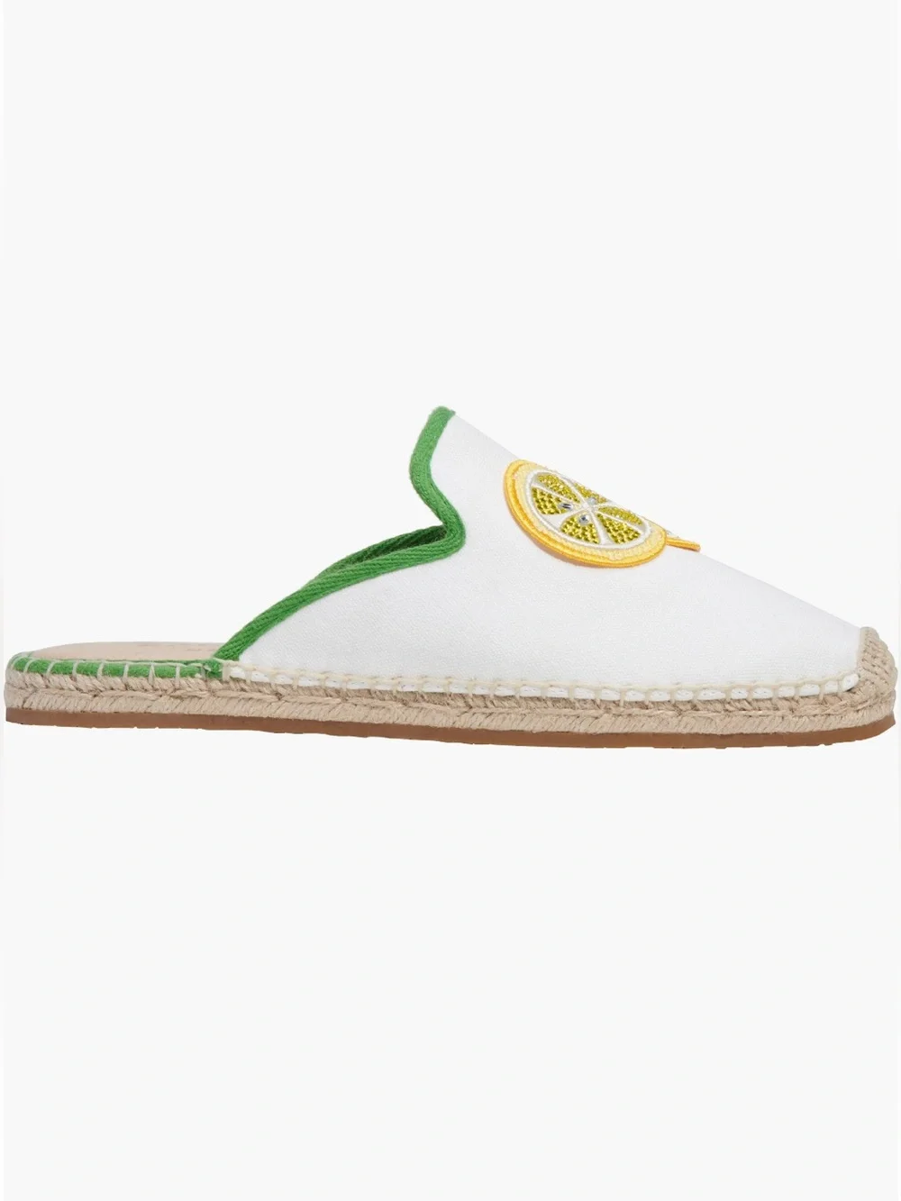 New Kate Spade NY Azura Lemons Canvas Slip-On Espadrille Mules Lemon sparkle 9